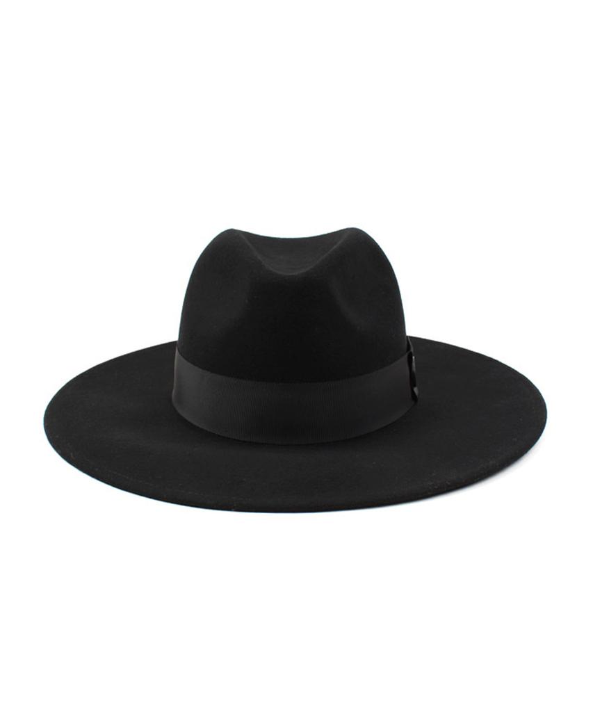 Yunibeosyeolkemiseuteuli Black Metal Line Wool Fedora Bk Line Fedora