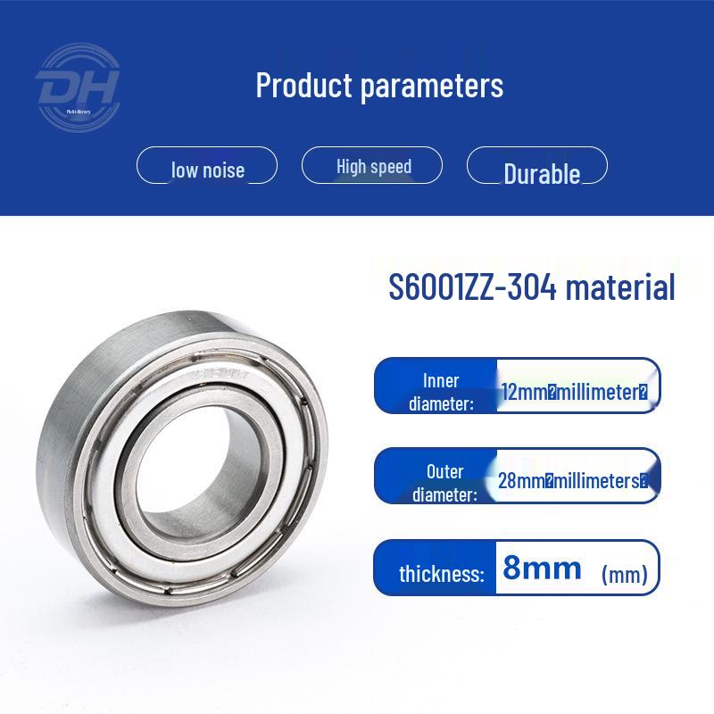 Stainless Steel Bearings S6000, S6001, S6002, S603, S604 - 304 Material