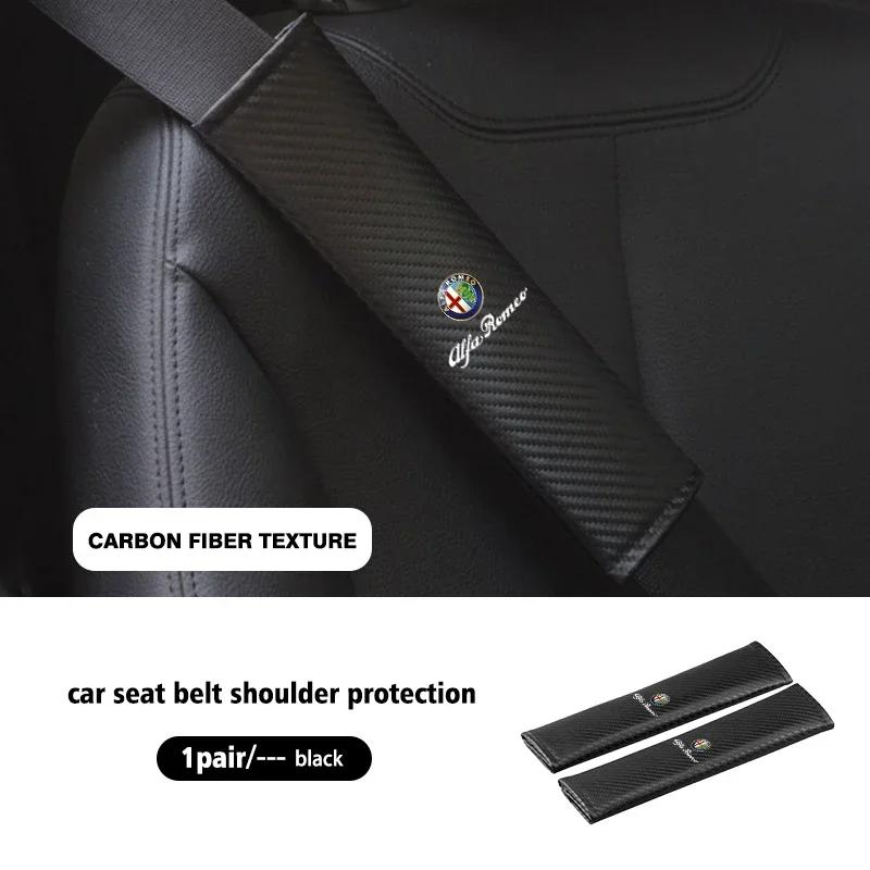 AAACK1 Car Stickers For Alfa Romeo Car Belts Covers Padding Carbon Fiber Belt Shoulder Accessories For Alfa Romeo 159 Giulietta Giulia