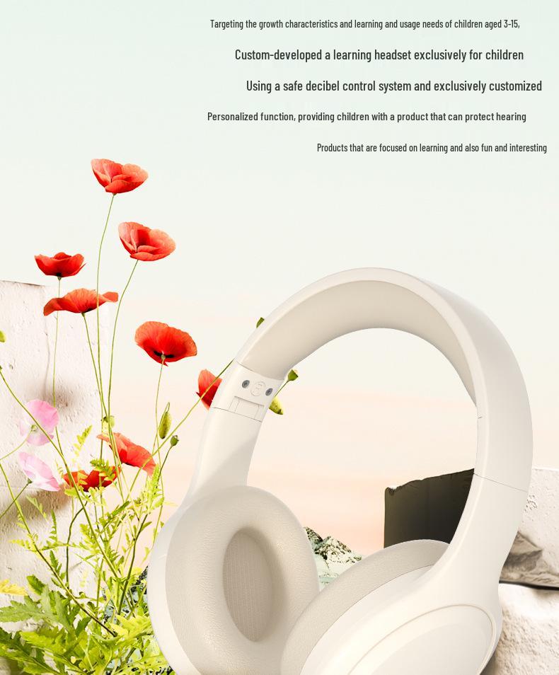 Kids Wireless Over-Ear Bluetooth Headphones with Learning Monitor and Long Battery Life