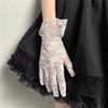 Sexy Transparent Lace Flower Thin Women Gloves Stage Performances Halloween Cosplay Wedding Party Princess Dress Accessories