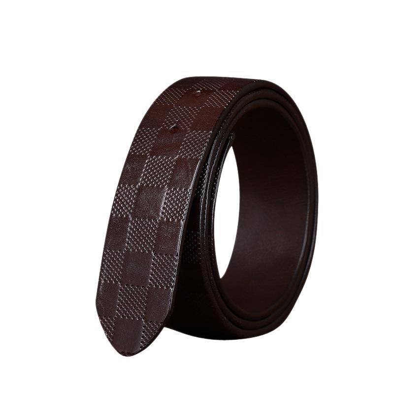 Headless Belt Men'S Genuine Leather First Layer Cowhide Belt Strip Trend No Buckle Smooth Buckle Belt Plate Buckle Belt No Buckle Head