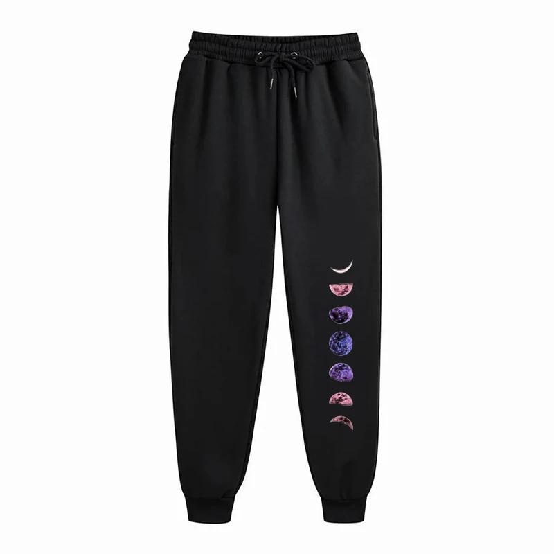 Planet Printed Slant Pocket Elastic Waist Women's Pants Drawstring Loose Long Pant Fashion Outdoor Sports Sweatpants