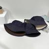 Double-sided denim bucket hat light board sun hat women's senior sense of vacation, basin hat sun protection, sun hat