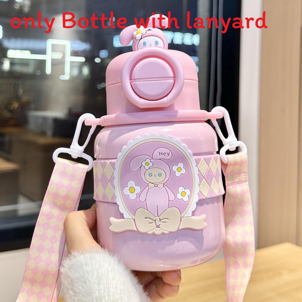 Capybara Childrens Insulated Water Bottle With Straw Lock For School And Travel