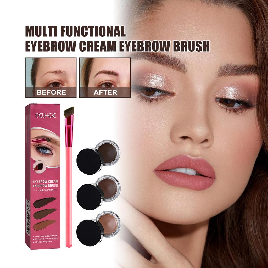 2pcs Lightweight  Smooth Foundation Moisturizer + Eyebrow Pencil Makeup Set Natural and Long-Lasting Color