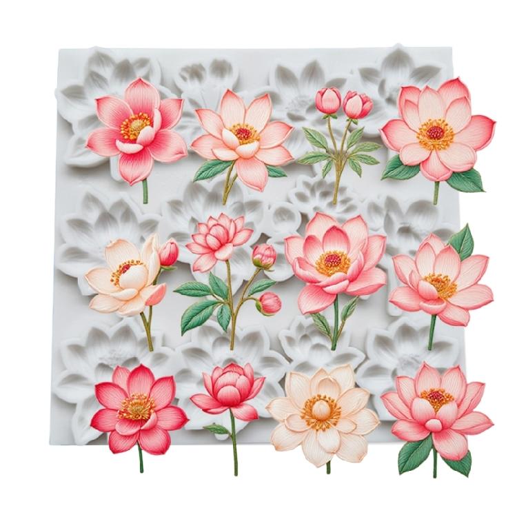 

Превосходная безопасная для пищевых продуктов силиконовая форма с детализацией растительных образцов для форм для шоколада и принадлежностей для выпечки 1