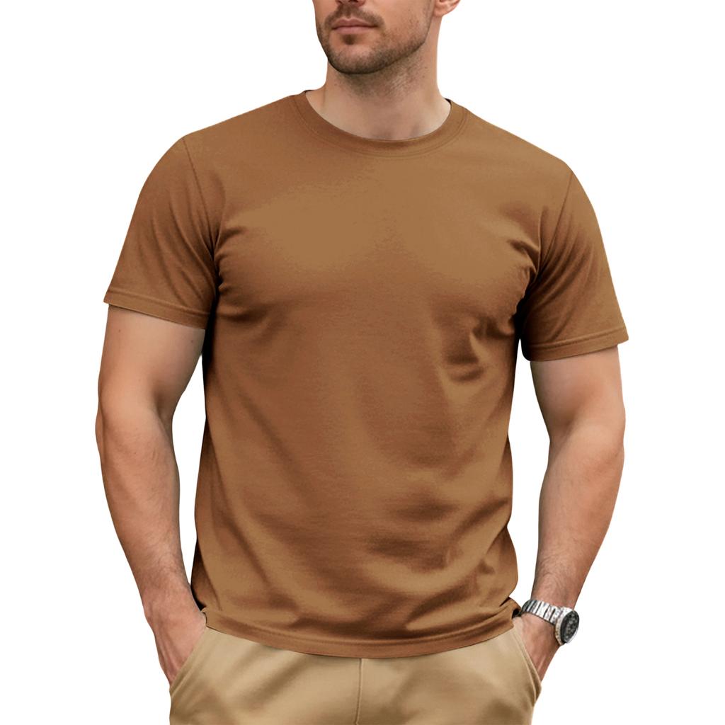 Men's  Leisure  Sports  Trend  Round  Neck  T,Shirt  Short  Sleeves