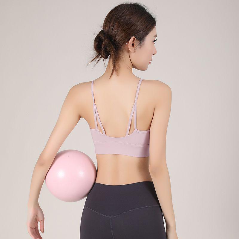 Women's Breathable Shockproof Strappy Back Sports Bra for Yoga & Fitness