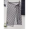 Korean Lace Embroidered Waistband Tulle Skirt with Layered Scarf Accessory