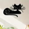 Black Cat Metal Wall Art Indoor Outdoor Sculpture Decor Halloween Christmas Gift