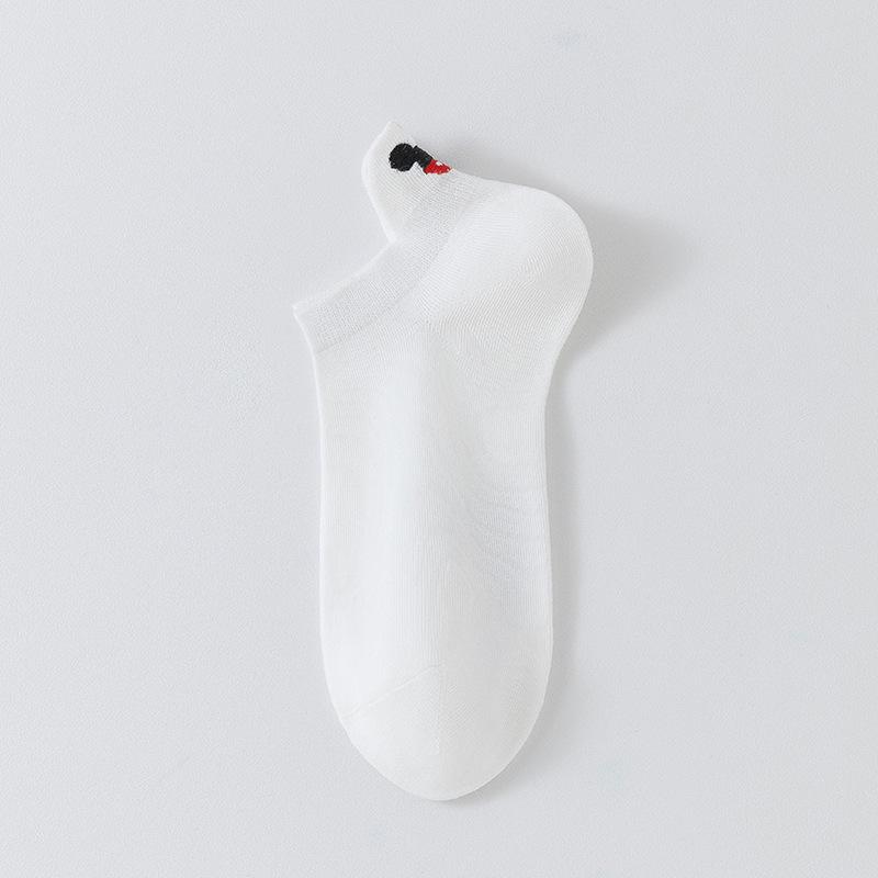 Women's 3D Heel Love Embroidery Low-Cut Socks - Breathable & Invisible