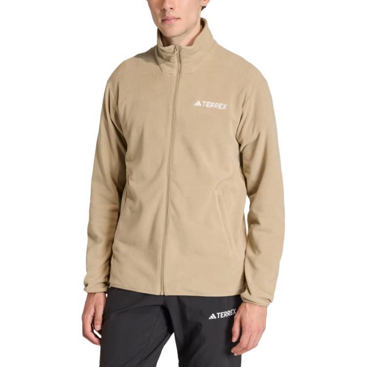 adidas Essential Zip Collar Long Sleeve Fleece Top Men Tops JZ3290