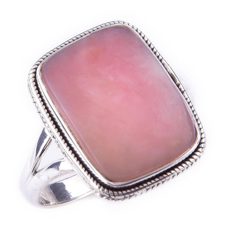 Bague en argent sterling 925 massif, faite à la main, avec opale rose naturelle, taille 10, W2A30