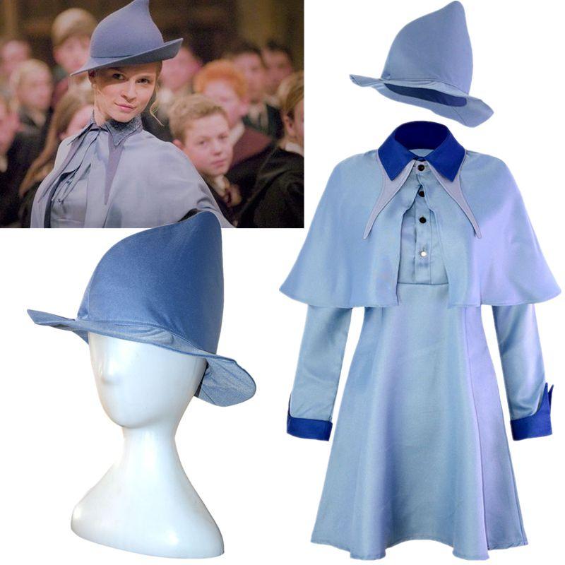 Harry Potter Beauxbatons School Uniform Fleur Delacour Costume Set For Cosplay