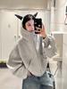 Bluza z kapturem Doberman Unisex: Modny, Luksusowy Kardigan Wiosenno-Jesienny ze Szczegółami na Nity
