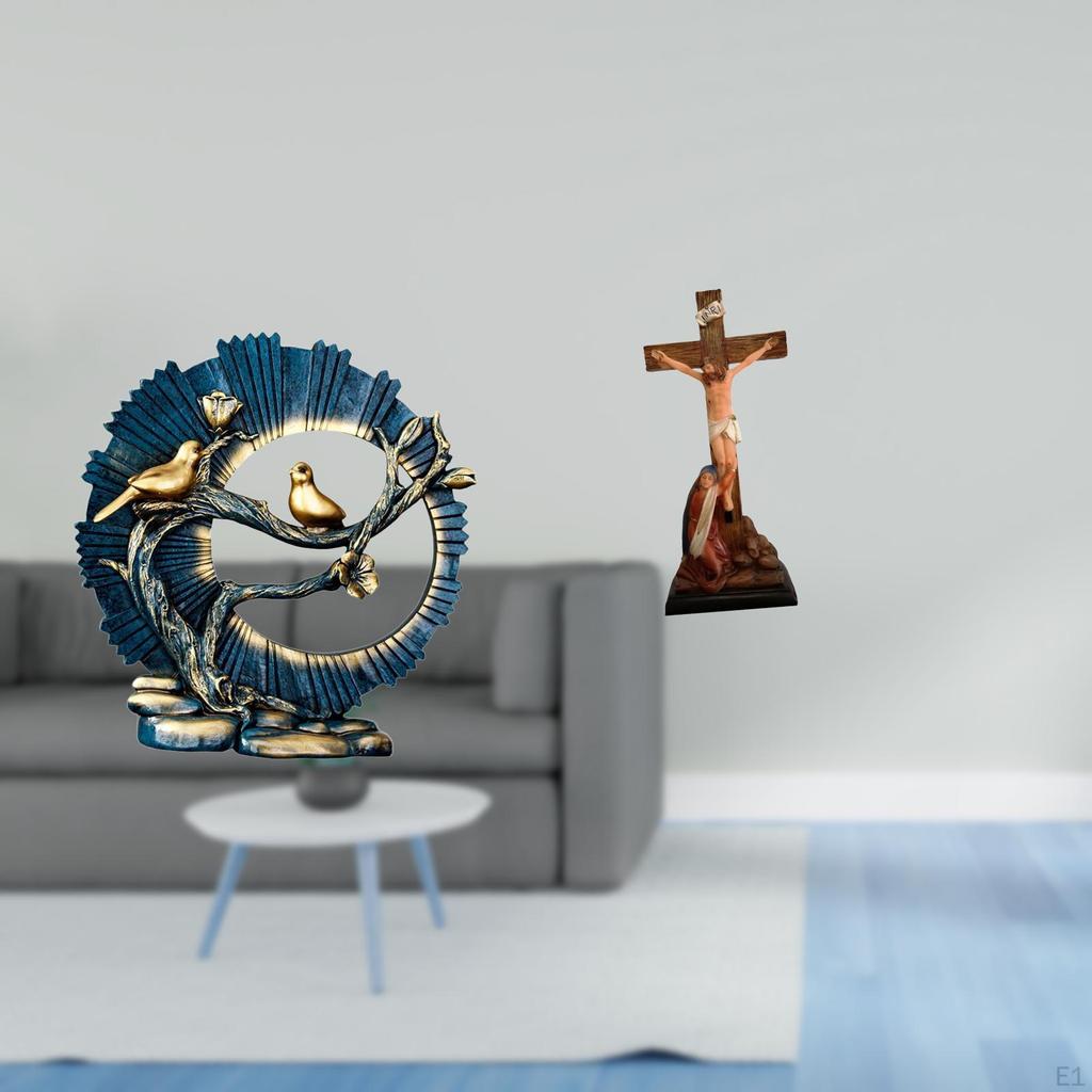 Resin Figurine Ornament Craft for House Decorations Bookshelf Living Room Desk Jesus Sculpture