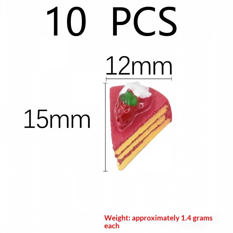 10Pcs Mini Resin Fake Cake Kawaii Simulation Food Miniatures for DIY Handmade Craft Home Decor Ornaments