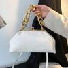 Leather Weaving Bag with Thick Chain Handle Dumpling Bag New Design Crossbody Bag for Luxury Women's Party Cluth Bags