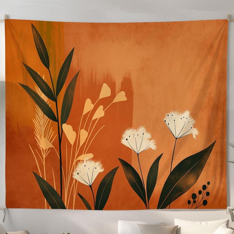 Red pottery flowers tapestry 75x100 чёрный