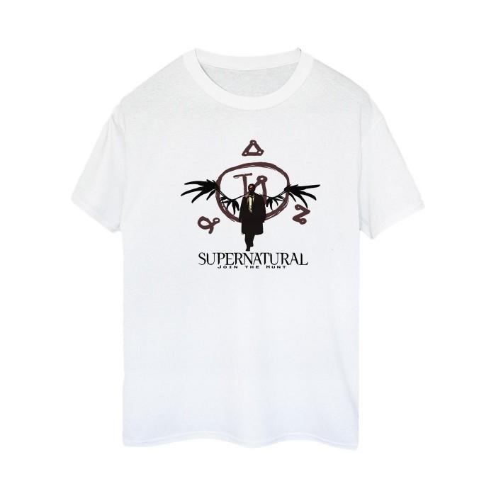 Supernatural Womens/Ladies Logo Wings Cotton Boyfriend T-Shirt