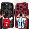 Soft TPU Phone Case for iPhone 14 Pro 14 11 12 Mini 15 Plus 16e 13 Pro MAX 11 XS XR 16 Plus Cartoon Football Number