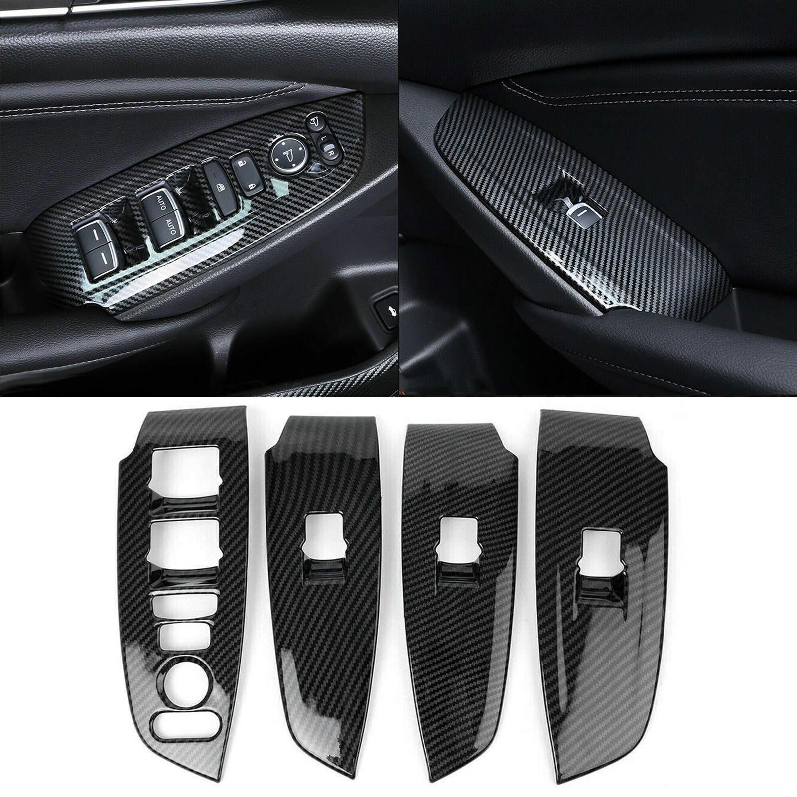 Carbon Fiber Interior Window Switch Panel Cover Trim For Honda Accord 2018-