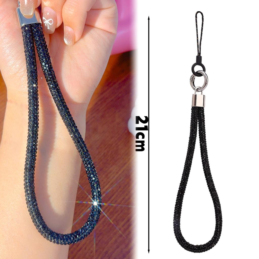 Cellphone Glitter Rhinestone Lanyard Women Girls Crystal Diamond Phone Wrist Straps Shinny Keychain Hanging Anti-lost Rope