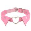 Heart Shirt Collar Faux Leather Choker, Punk Style Collar Necklace Clavicle Chain for Women