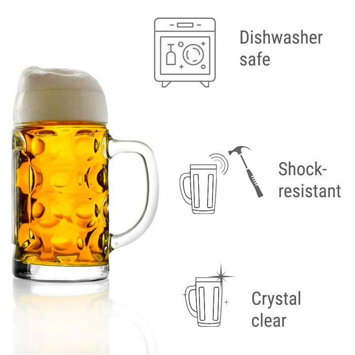 Verre à bière - ISAR - Lot de 6 - 0,3 litre - Matériaux de qualité - Compatible lave-vaisselle