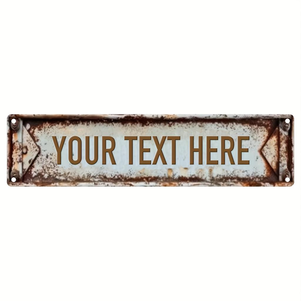 Custom Aluminum Street Sign 40x10cm Vintage Design Personalized Name Plaque for Wall
