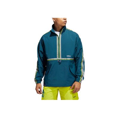 Originals Trefoil Taped Anorak Half-Zip Pullover Sports Jacket Men Outerwear Teal-Green GN3894
