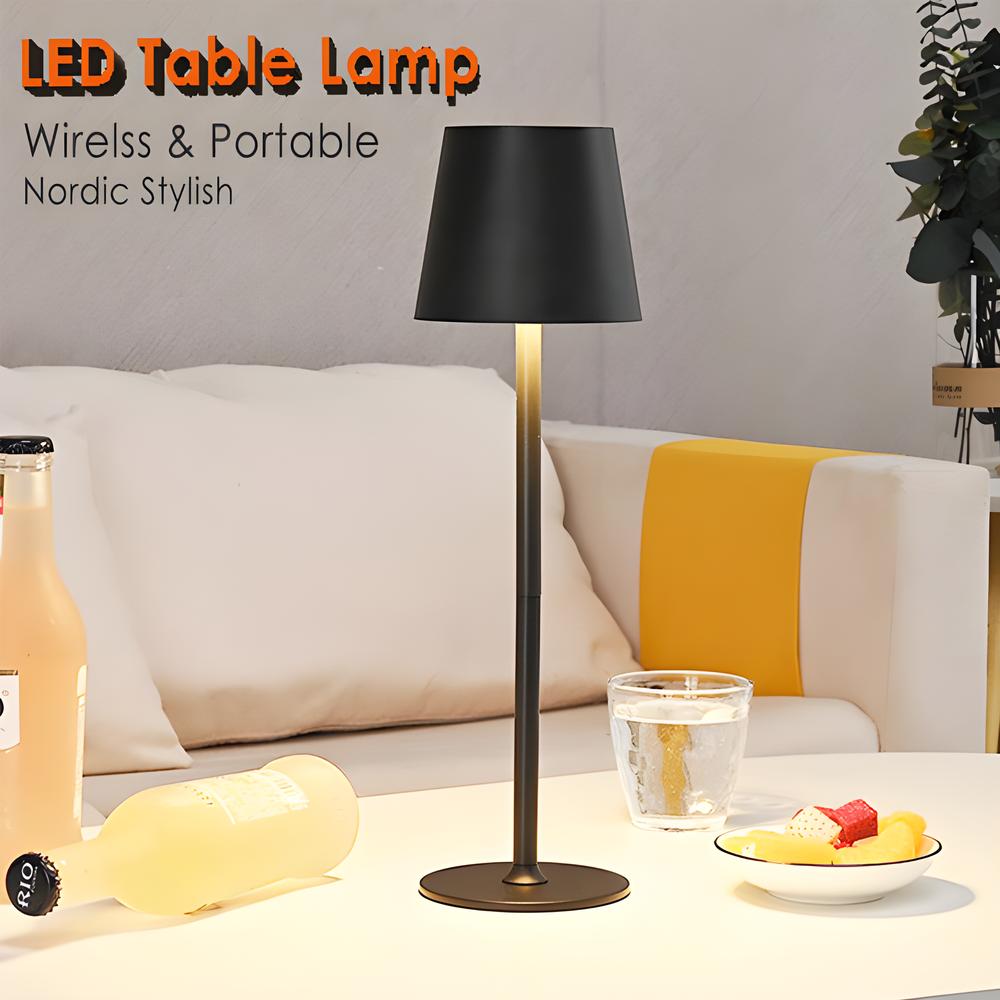 Hotel Cordless Usb Rechargeable Table Lamp Poldina Waterproof Touch Switch Table Lamps for Bedroom Hotel Living Room Restaurant