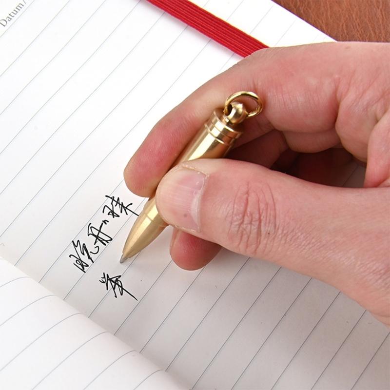 Camping Brass Writing Instrument Luxurious Fine Body Solid Portables Hiking Pen for Travel Essential