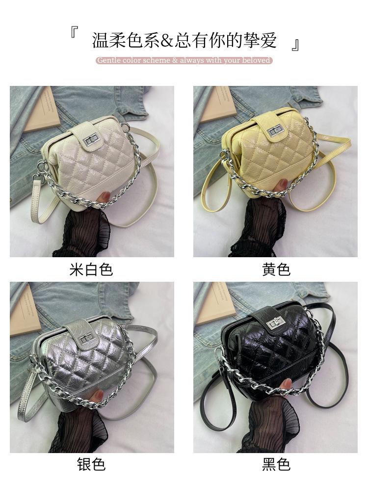 Niche Silver Bag Women's 2025 New Trendy Fashion High-end Shoulder Bag Diamond Chain Messenger Bag