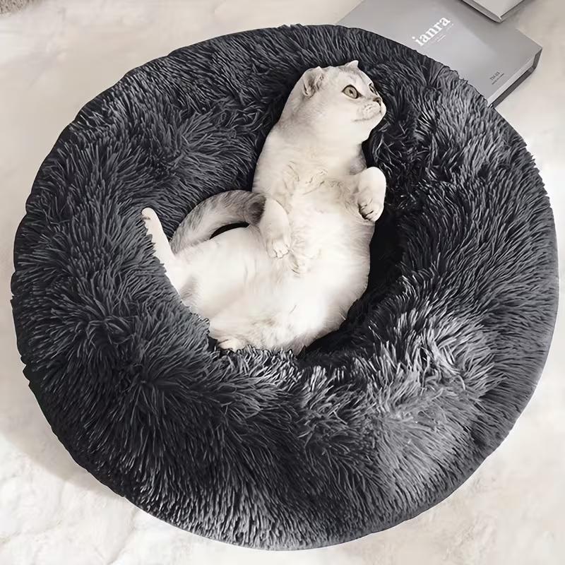 Super Soft Pet Cat Bed Plush Full Size Washable Calm Bed Donut Bed Comfortable Sleeping Artifact Suitable For Winter