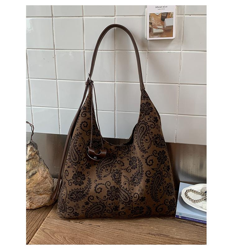 

Ретро леопардовый принт подмышечная большая сумка женская 2025 новая корейская версия ленивая супер огонь сумка-тоут большая вместимость сумка через плечо прилив