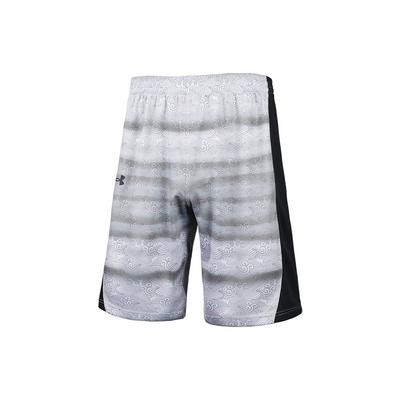 Pantaloni scurți strâmți din tricotaj de baschet cu imprimeu logo Color-Block pentru bărbați Partea inferioară Alb 22500203-100