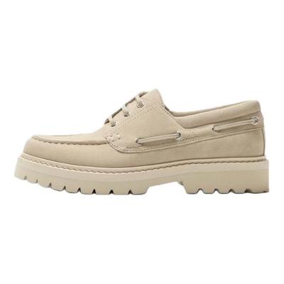Leder Leichte Bequeme Segelboot Schuhe Herrenschuhe Hellbeige 12413520002