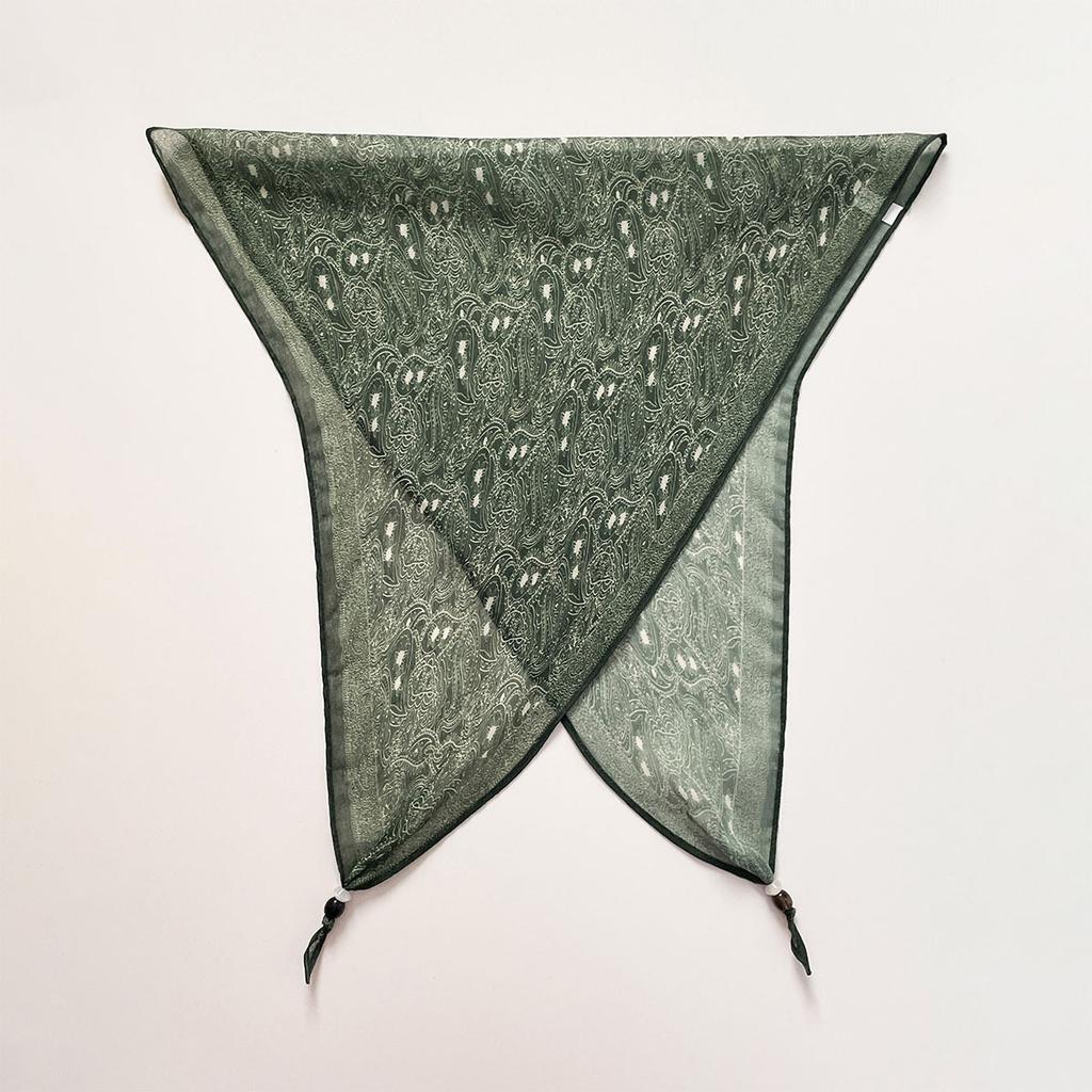 Retro rhombus triangular silk scarf strap fart curtain women's spring and summer fashion versatile stacked wear go out decorative jeans accessories