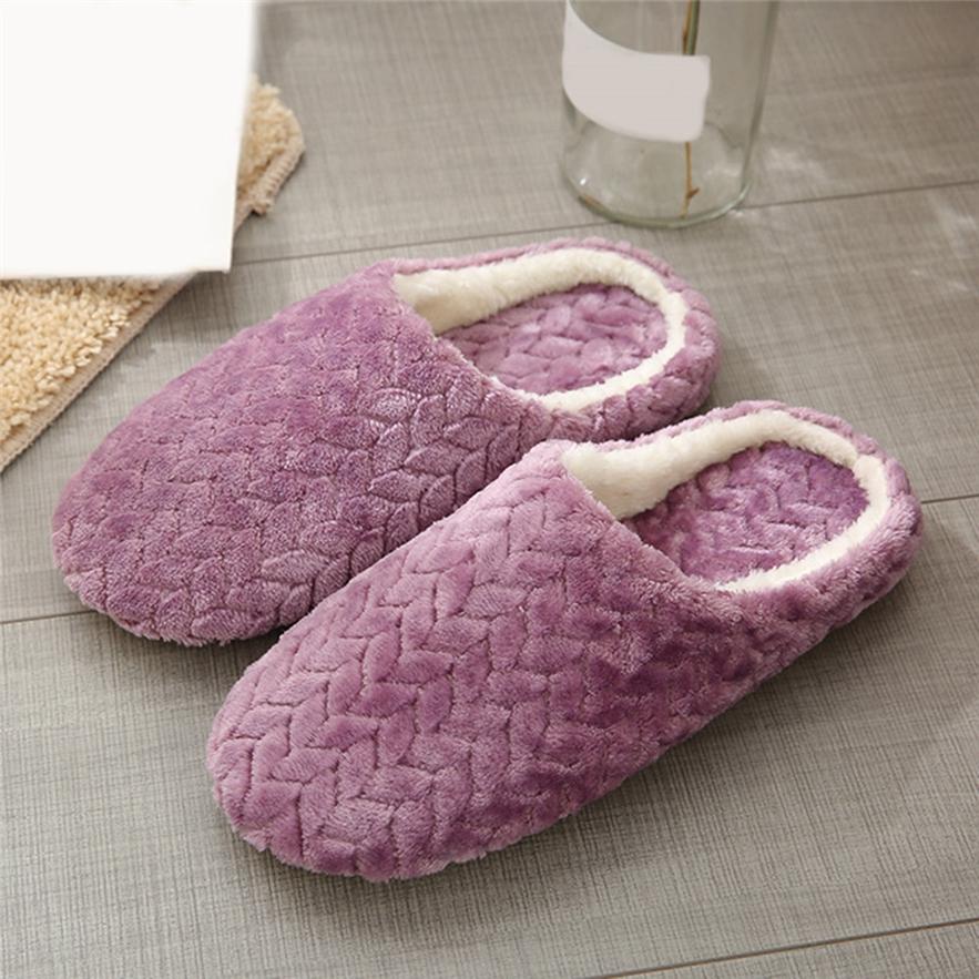 Unisex Winter Warm Slippers Indoor Floor Shoes Non-slip House Shoes
