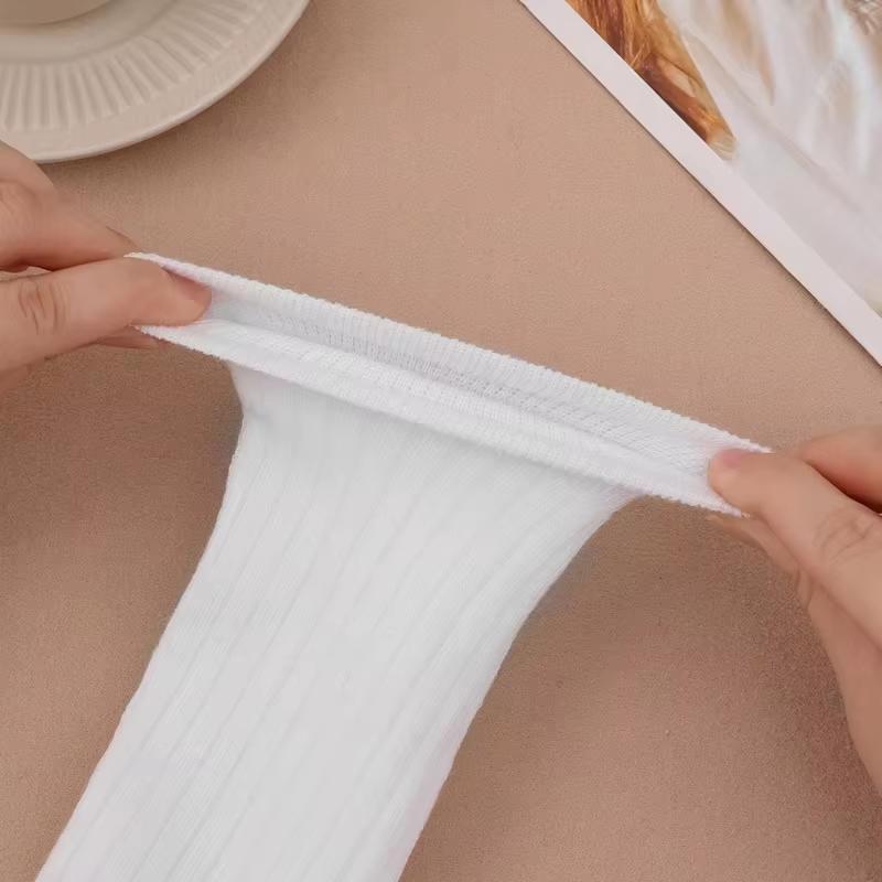 Autumn Winter Women's Stockings Girls Black White JK Lolita Long Tight Socks Vertical Stripes Cotton Over Knee Thigh High Socks