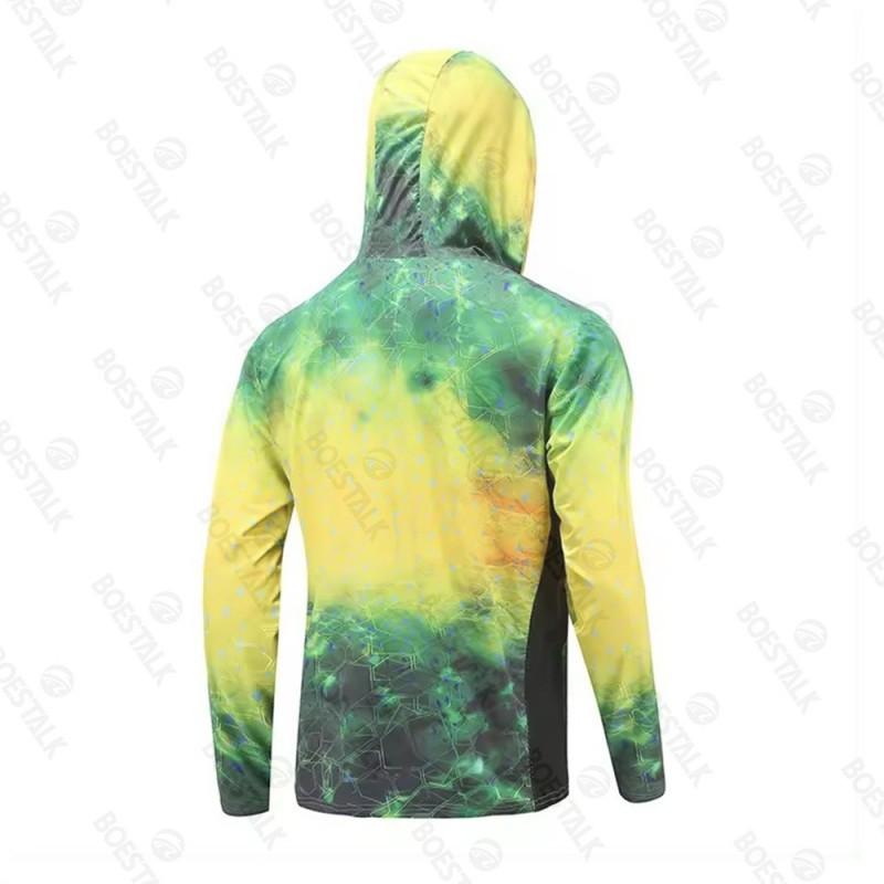 Mens Quick-Dry UV Protection Fishing Hoodie With Face Cover Lightweight Long Sleeve Outdoor Angling Summer Fall