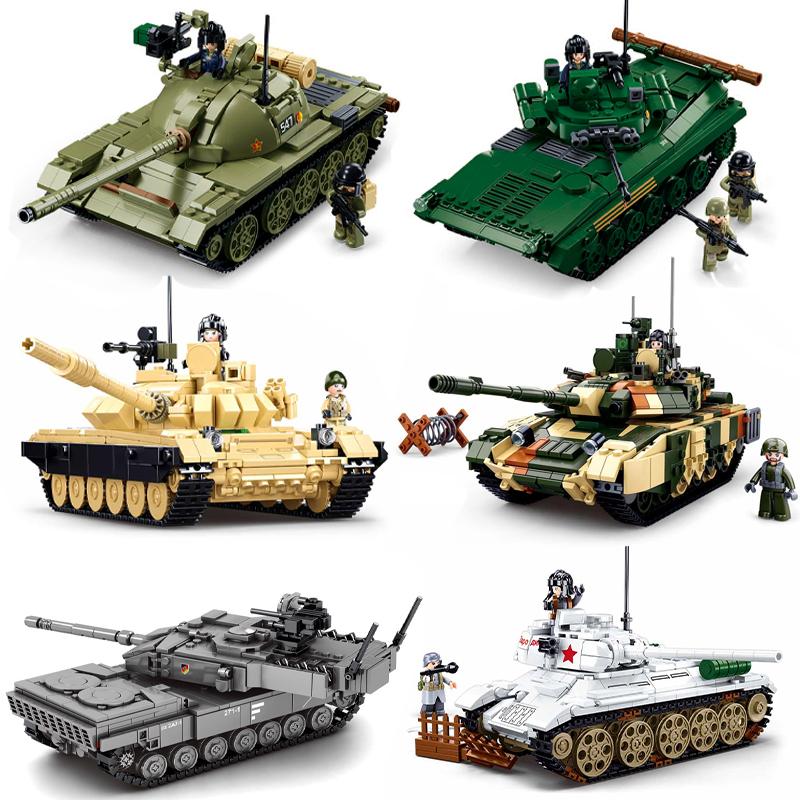 2025 Nowy Sluban Czołg Podstawowy T-54 Klocki Model Klasycznego Pojazdu Pancernego z II Wojny Światowej Klocki Zabawka dla Dzieci Prezent dla Chłopca