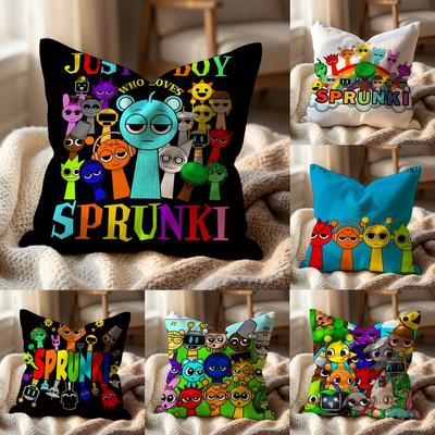 S-Sprunki BRAND Cushion Cover Multi-Scene Pillow Cover for Home & Car - Reversible, Soft & Durable for Daily Use