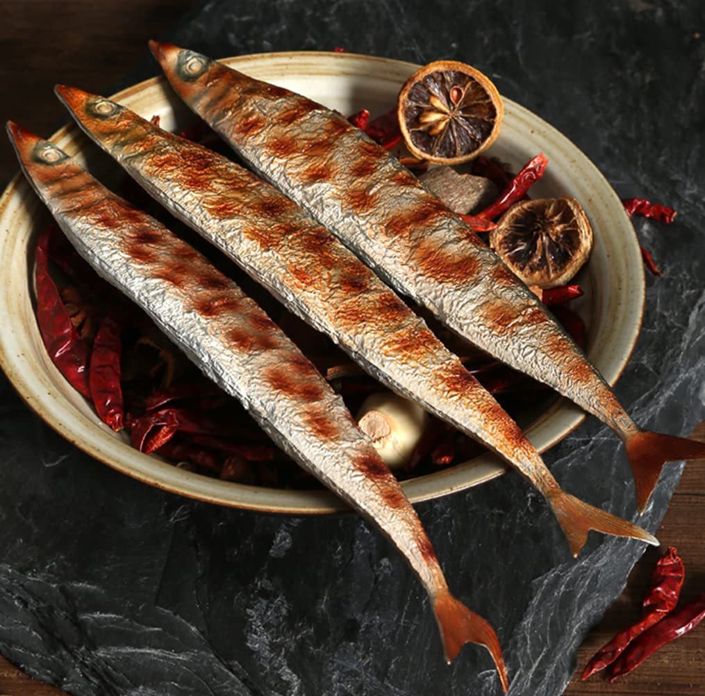 PCB Sanma Food Replica, Grilled Sanma, Fish Food Display, NH7723 (Set of 3)