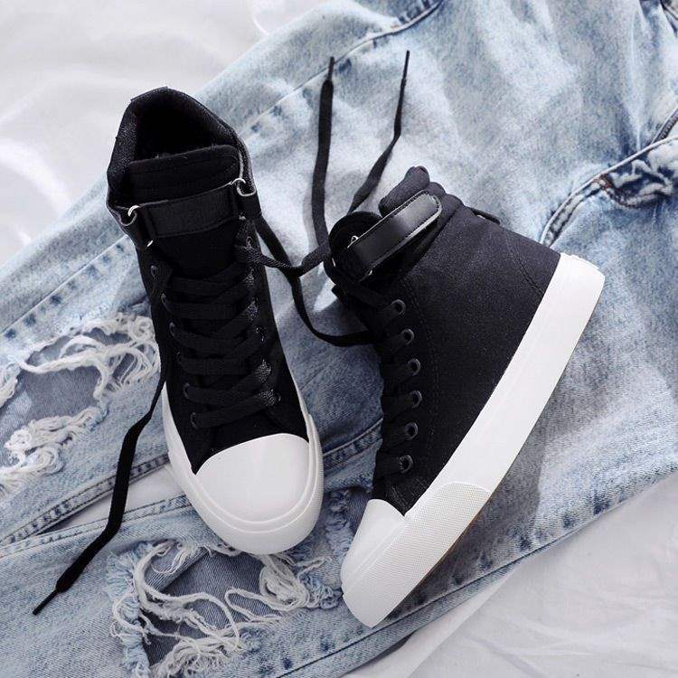 Autumn and Winter High-top Couple Large-size Canvas Board Shoes Children Black Velvet Cotton Shoes Work Leisure Flat-bottom Fashion Trend