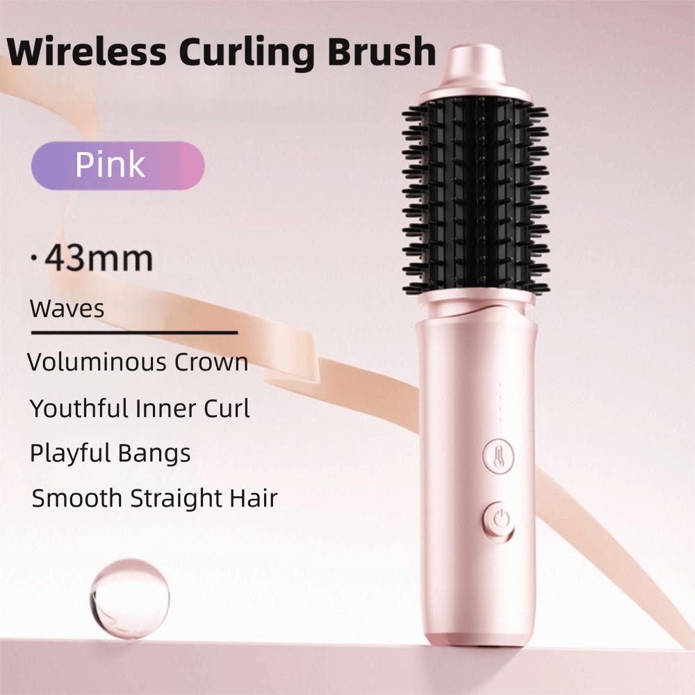 Cordless Electric Hair Curler 4 Heat Levels Flat Hair Iron Portable Straightening Comb  Salon Use