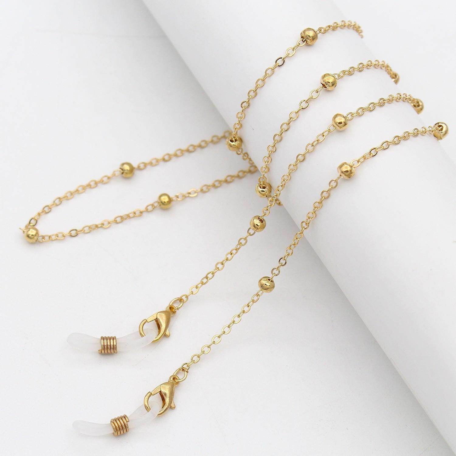 Трансграничная мода: Аксессуар-ожерелье для очков и маски с жемчугом и змеиной цепочкой