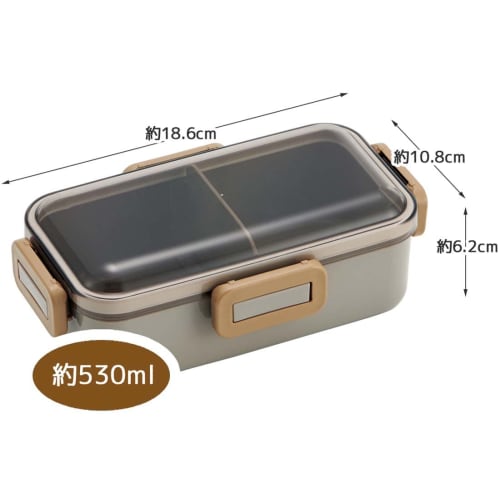 Skater Lunch Box, Mauve Gray, 530ml, Antibacterial, Fluffy, Dome-shaped Lid, For Women, Made in Japan, PFLB6AG-A